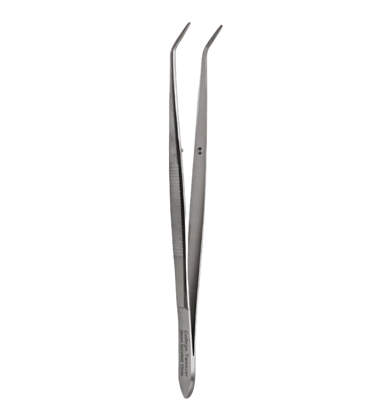 London College Short Serrated Tweezer 15cm - Equate Instruments