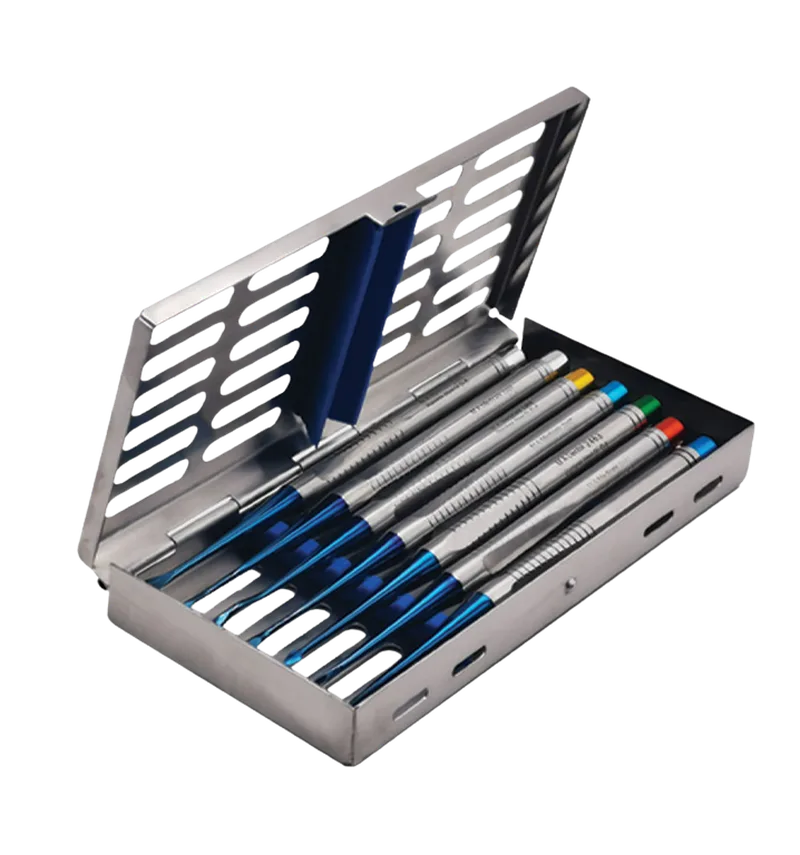 Luxating Elevator Kit - 7 Pieces with Sterilization Cassette - Equate Instruments