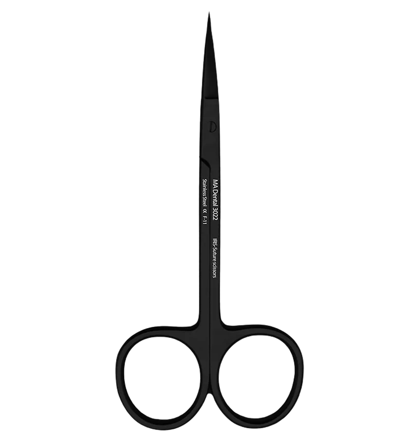 IRIS Suture Scissors Straight - Black-Coated 11.5cm - Equate Instruments