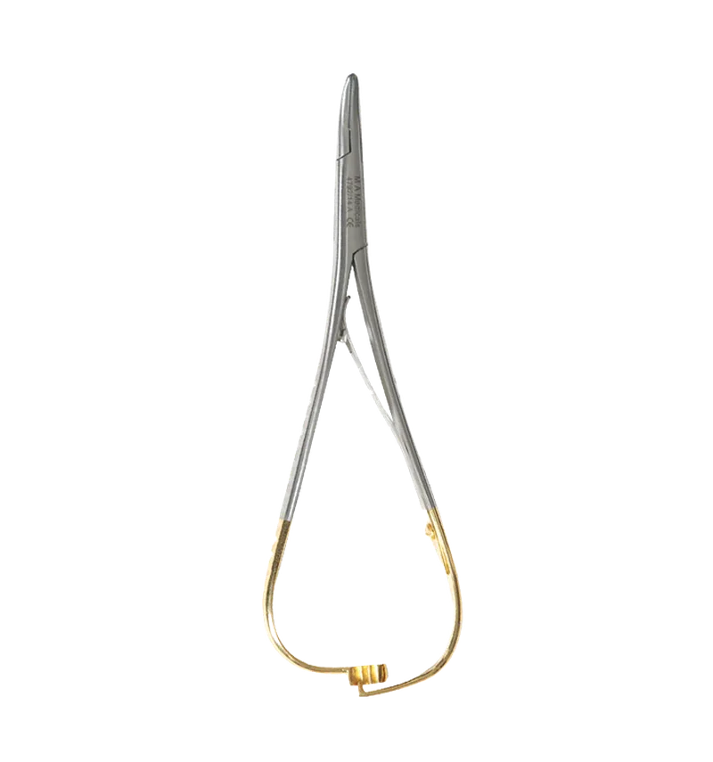 Mathieu Needle Holder 14 cm - Tungsten Carbide Jaws, Gold-Finish Handles - Equate Instruments