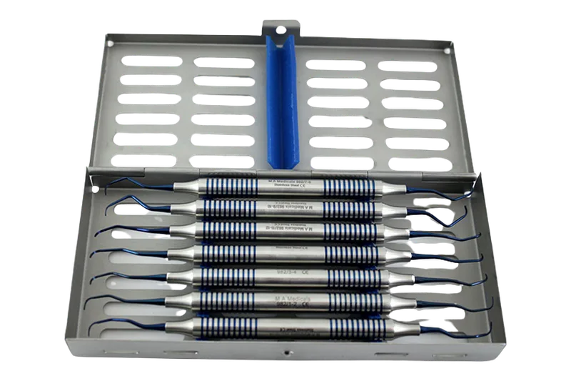 Gracey Curette Set of 7 - Titanium Coated, 10 mm Hollow Handle - Equate Instruments