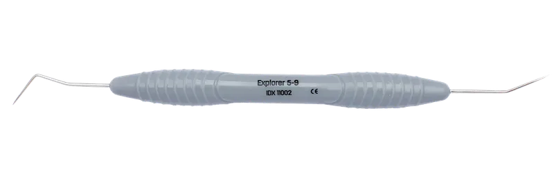Explorer 5-9 - Double-Ended Dental Explorer with Grey Ergonomic Handle - Equate Instruments