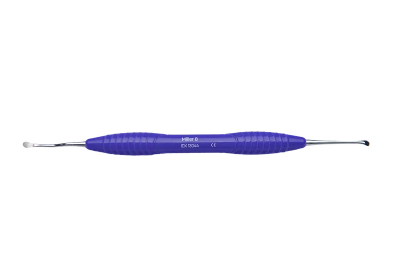 Miller 8 Surgical Bone Curette - Purple Silicone Ergonomic Grip - Equate Instruments
