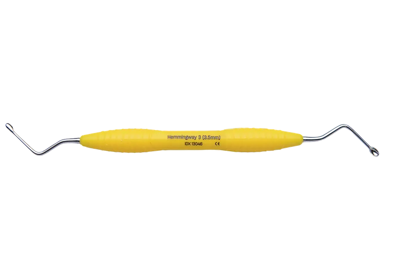 Hemmingway Bone Curette No. 3 - 3.5mm with Yellow Silicone Handle - Equate Instruments