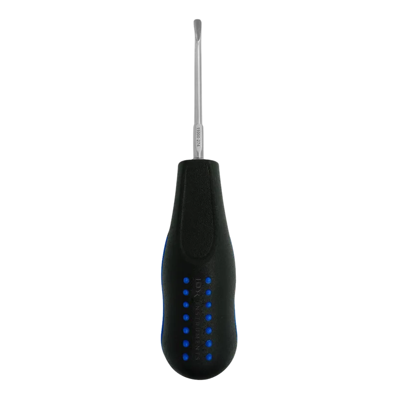 Luxating Elevator 4 mm Curved - Dark Blue Silicone Handle - Equate Instruments