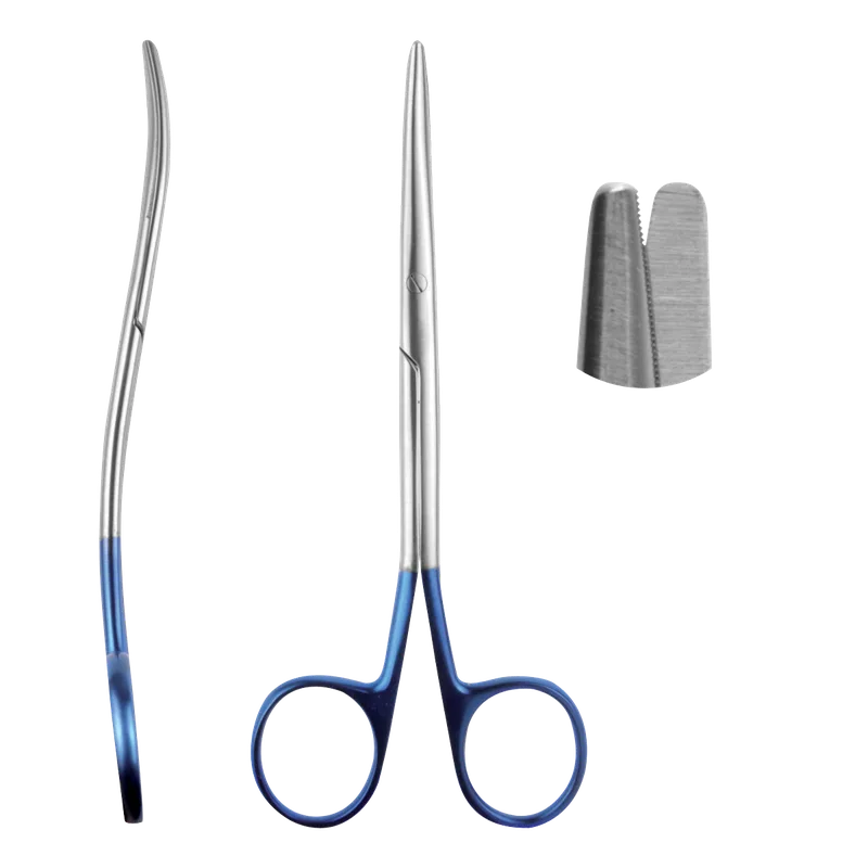 Metzenbaum Serrated Double-Curved Scissors 14.5cm - Titanium Plasma Blue - Equate Instruments