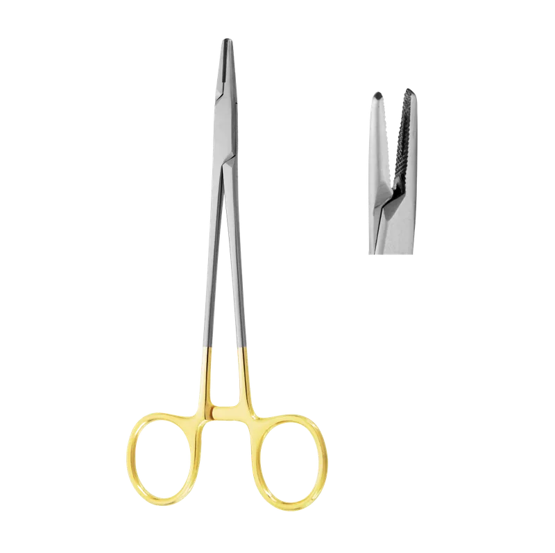 Mayo-Hegar Needle Holder 20 cm - Tungsten Carbide, Gold Rings - Equate Instruments