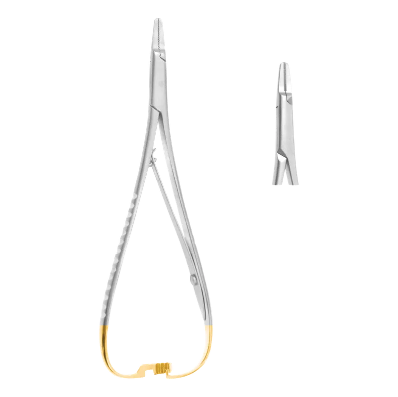 Mathieu Ryder-Type Needle Holder 14 cm - TC Jaws, Gold Ratchet - Equate Instruments