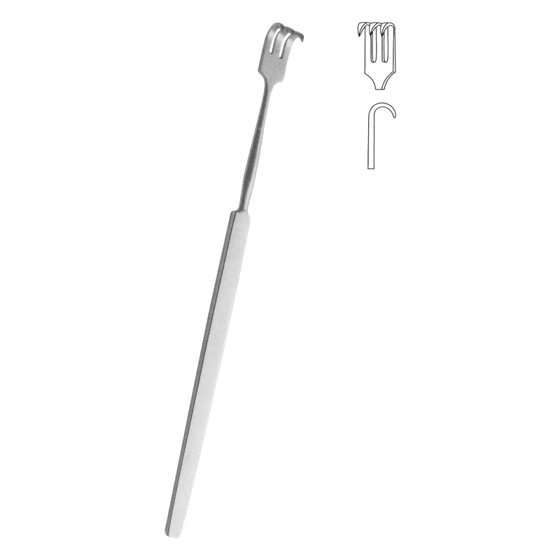 Three-Prong Sharp Rake Retractor 16.5 cm - Equate Instruments