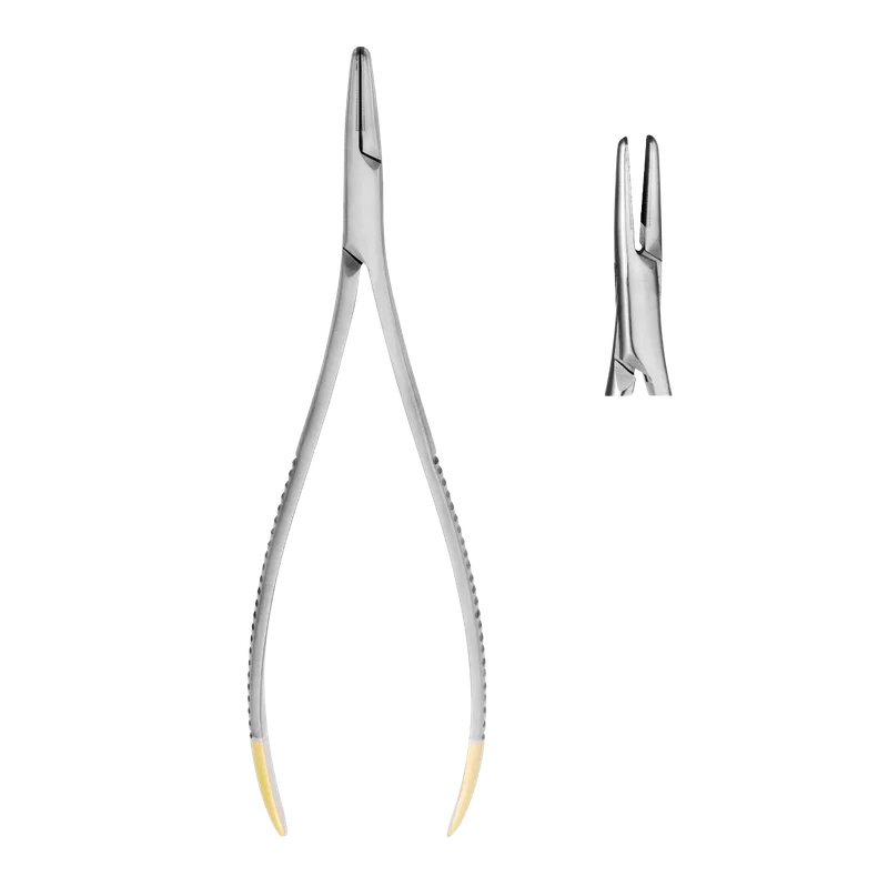Toennis Needle Holder 18 cm with Tungsten Carbide Jaws (Gold Handle) - Equate Instruments