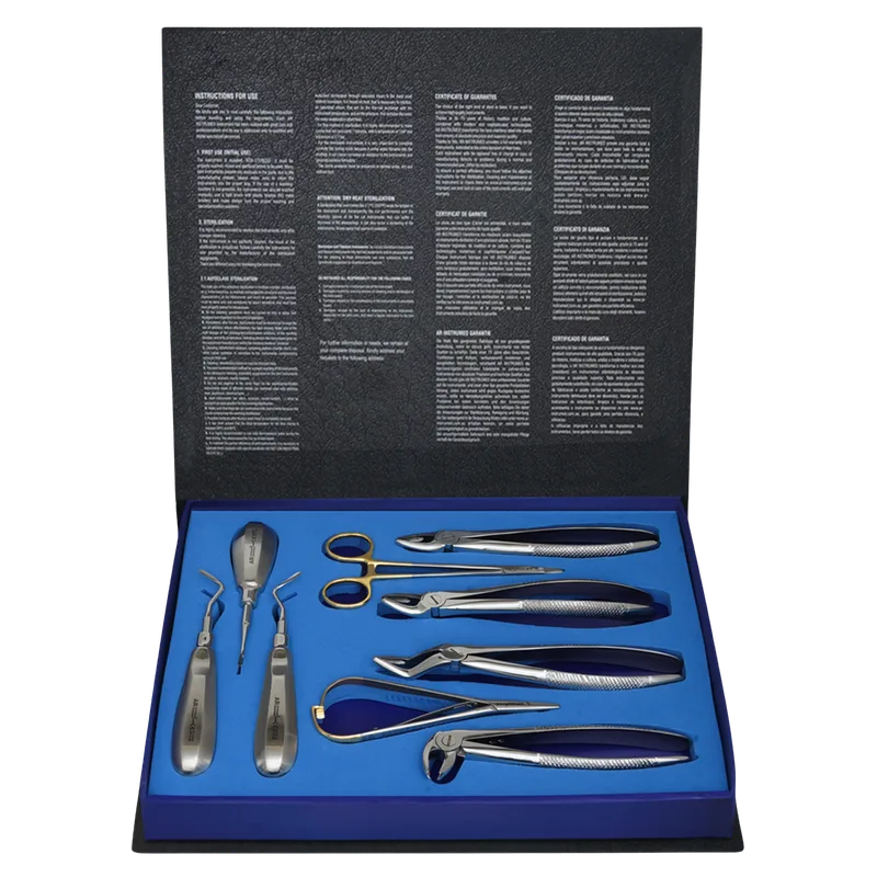 Extraction Instruments Set of 9 - Forceps, Elevators and Needle Holders - Equate Instruments