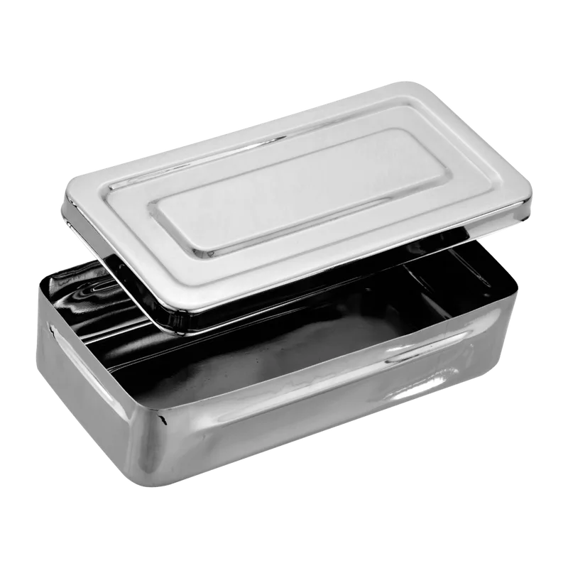 Stainless-Steel Instrument Box - Rectangular, 18 x 8 x 4 cm - Equate Instruments