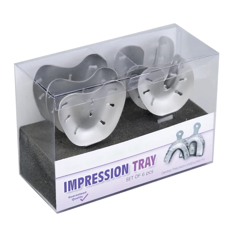 Perforated Full-Denture Impression Tray Set of 6 (S/M/L Upper and Lower) - Equate Instruments