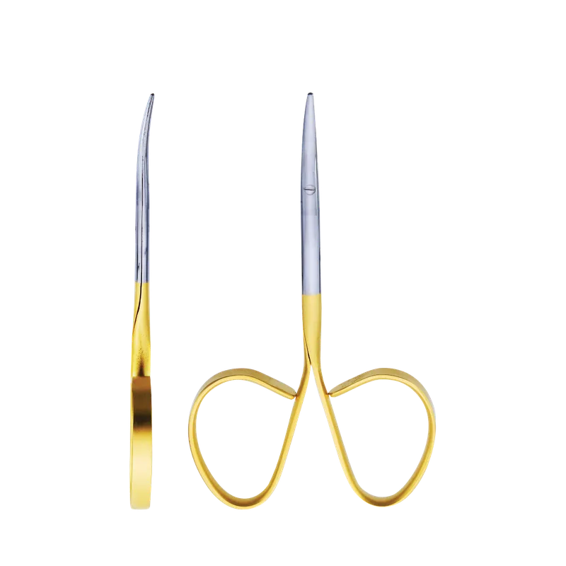 Micro Surgery Scissor, Curved 10.5 cm, Round Tips, TC Gold - Equate Instruments