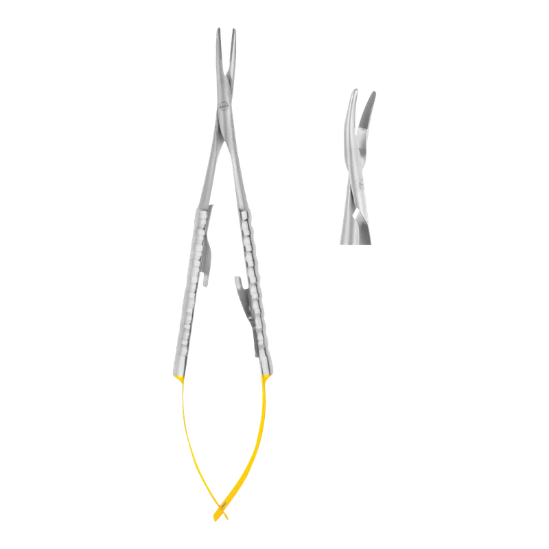 Micro Castroviejo Needle Holder Curved 14 cm (TC) - Equate Instruments