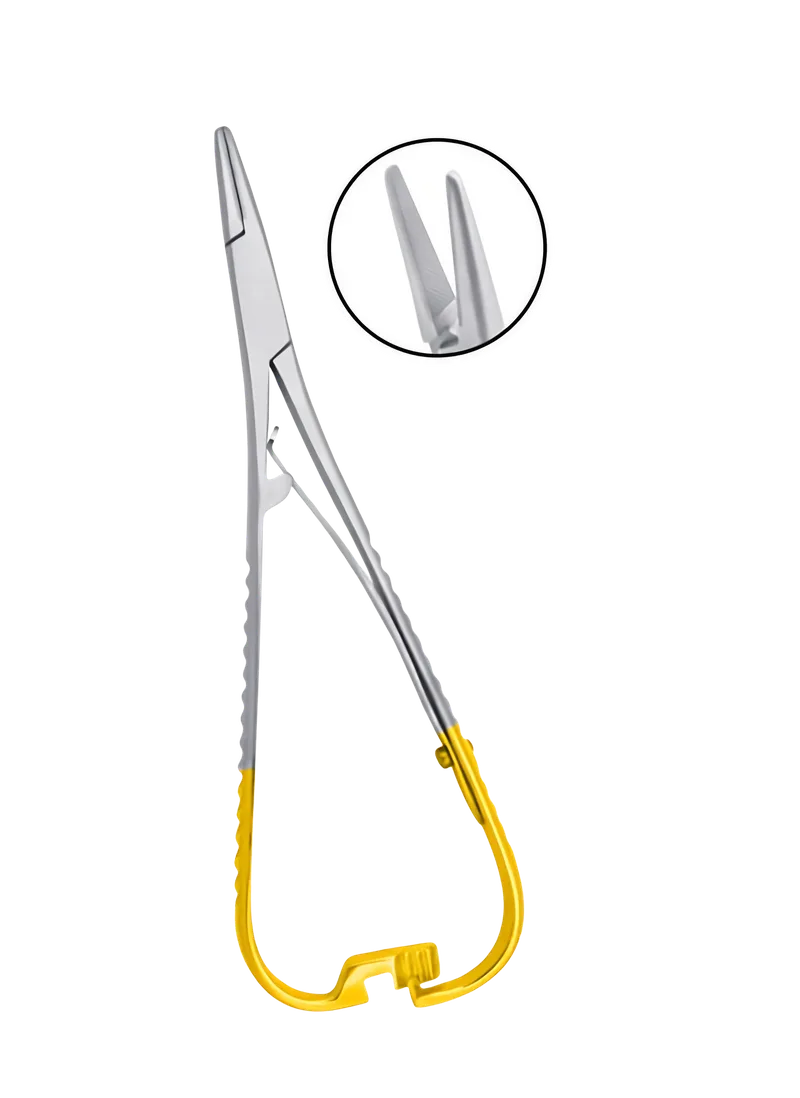 Mathieu Needle Holder 14 cm, Offset Ratchet with T/C Tips - Equate Instruments